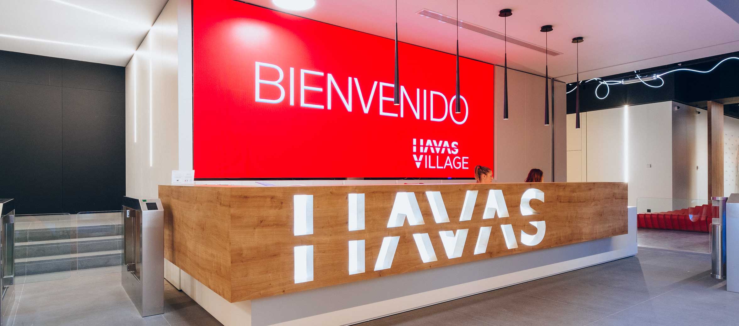 Havas agency office building exterior showing the Havas name and branding